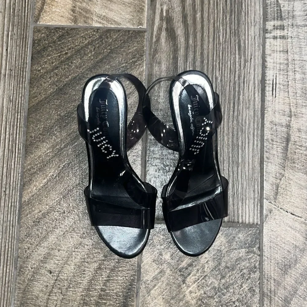 Juicy Couture black logo 4”wedges